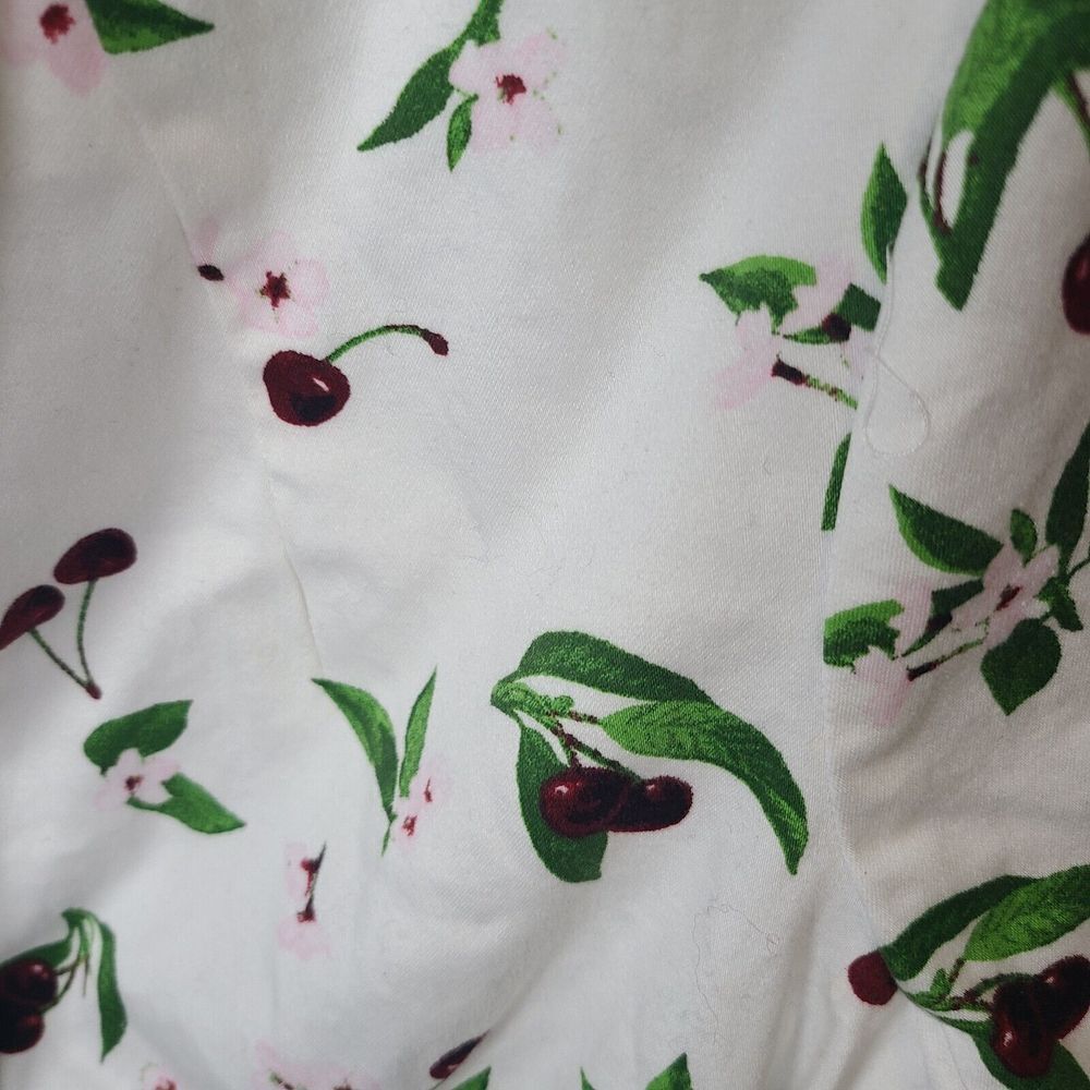 Joan Rivers Size 16 White Red Green Blazer With Cherry Designs Fun Art Colorful - Picture 4 of 7